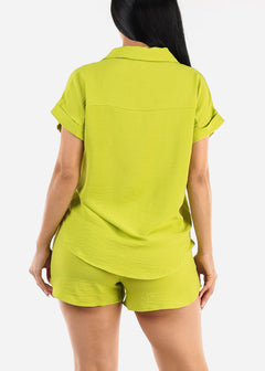 Lime Short Sleeve Shirt & Shorts (2 PCE SET)