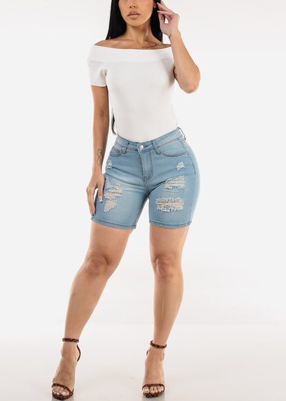 Off Shoulder Stretchy White Top