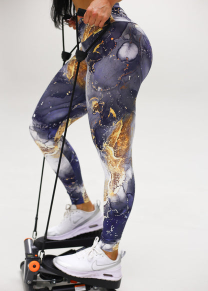 MADE IN BRAZIL Butt Lift Scrunch Leggings Marble Print