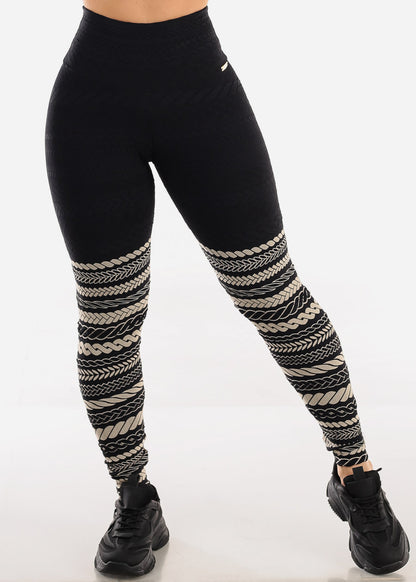 MADE IN BRAZIL Butt Lift Scrunch Leggings Tribal Black