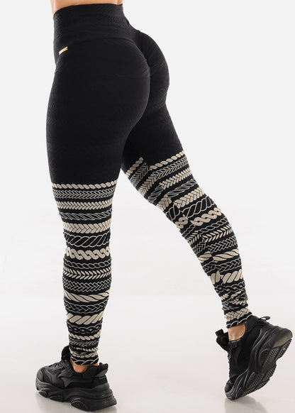 MADE IN BRAZIL Butt Lift Scrunch Leggings Tribal Black