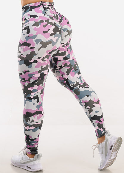 MADE IN BRAZIL Butt Lift Scrunch Leggings Military Pink