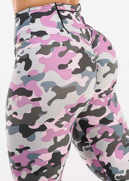 MADE IN BRAZIL Butt Lift Scrunch Leggings Military Pink