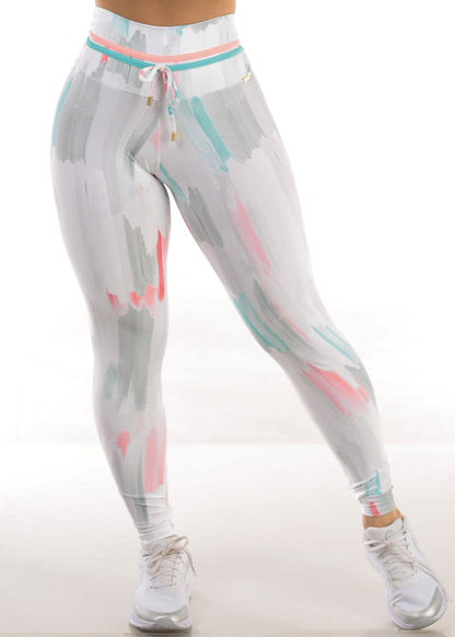 MADE IN BRAZIL Butt Lift Scrunch Leggings Multicolor Paint