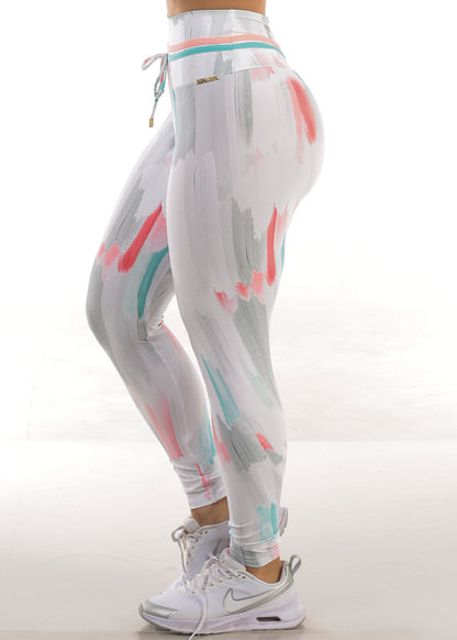 MADE IN BRAZIL Butt Lift Scrunch Leggings Multicolor Paint