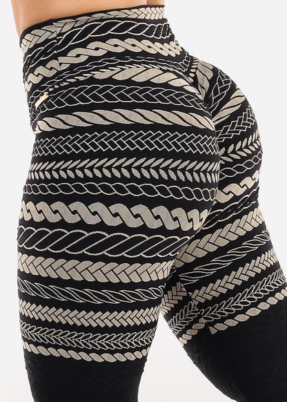 MADE IN BRAZIL Butt Lift Scrunch Leggings Black Tribal