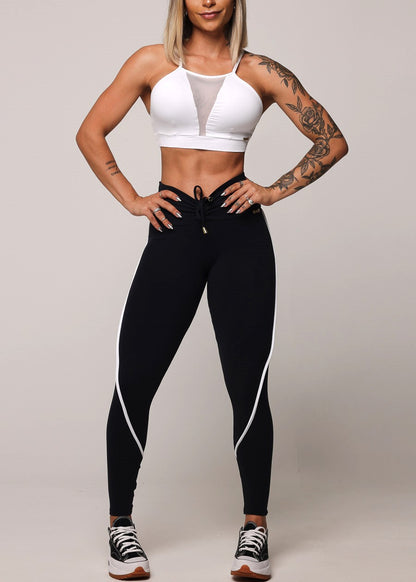 MADE IN BRAZIL Butt Lift Black Scrunch Leggings w V-Waist