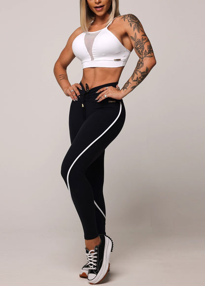 MADE IN BRAZIL Butt Lift Black Scrunch Leggings w V-Waist