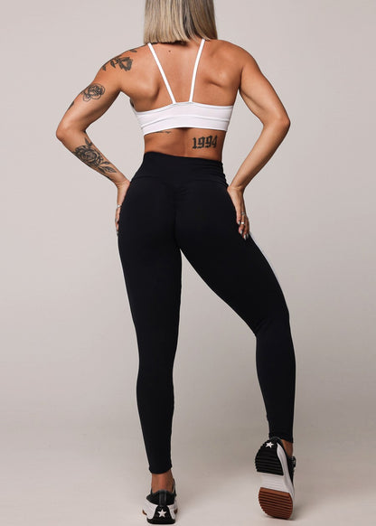 MADE IN BRAZIL Butt Lift Black Scrunch Leggings w V-Waist