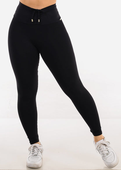 MADE IN BRAZIL Butt Lift Scrunch Leggings Black w V-Waist