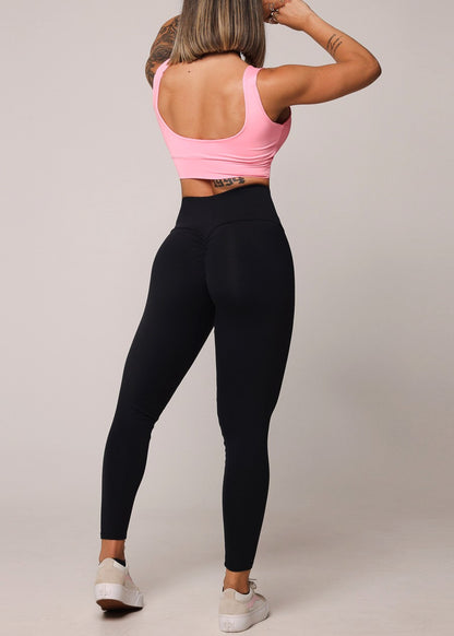 MADE IN BRAZIL Butt Lift Scrunch Leggings Black w V-Waist