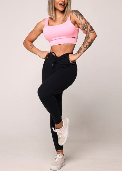 MADE IN BRAZIL Butt Lift Scrunch Leggings Black w V-Waist