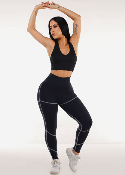 MADE IN BRAZIL Butt Lift Scrunch Leggings B&W