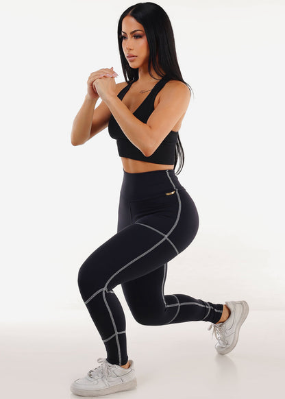 MADE IN BRAZIL Butt Lift Scrunch Leggings B&W