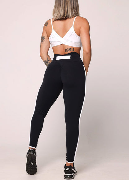 MADE IN BRAZIL Butt Lift Scrunch Leggings Black w Elastic Belt