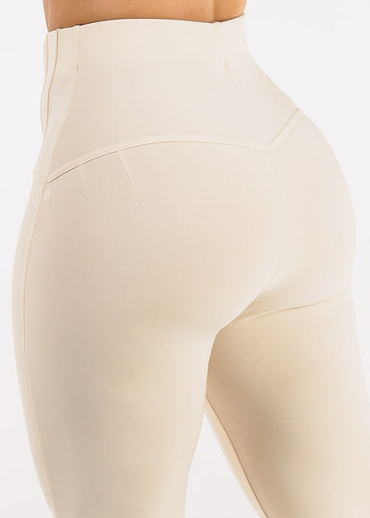 Butt Lift Stretchy Bootcut Dress Pants Ivory