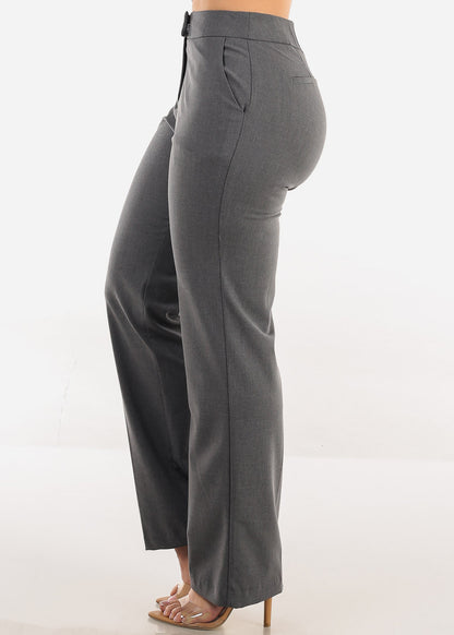 Butt Lift High Waisted Bootcut Dress Pants Charcoal