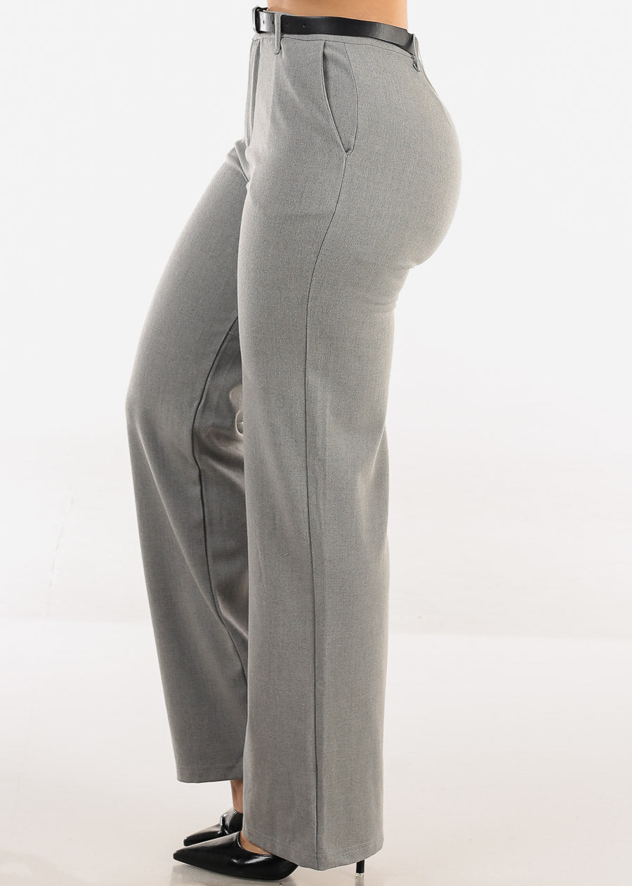 Butt Lift Super High Waist Stretch Bootcut Dress Pants Grey