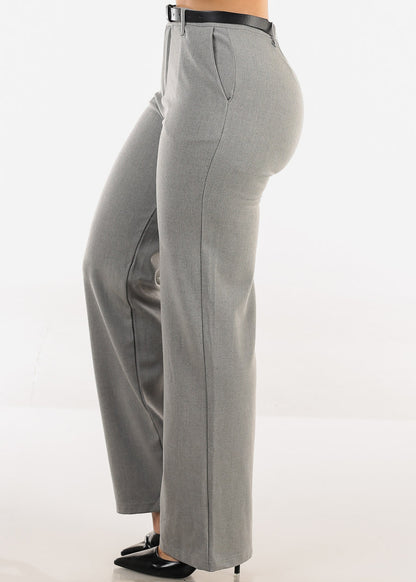Butt Lift Super High Waist Stretch Bootcut Dress Pants Grey