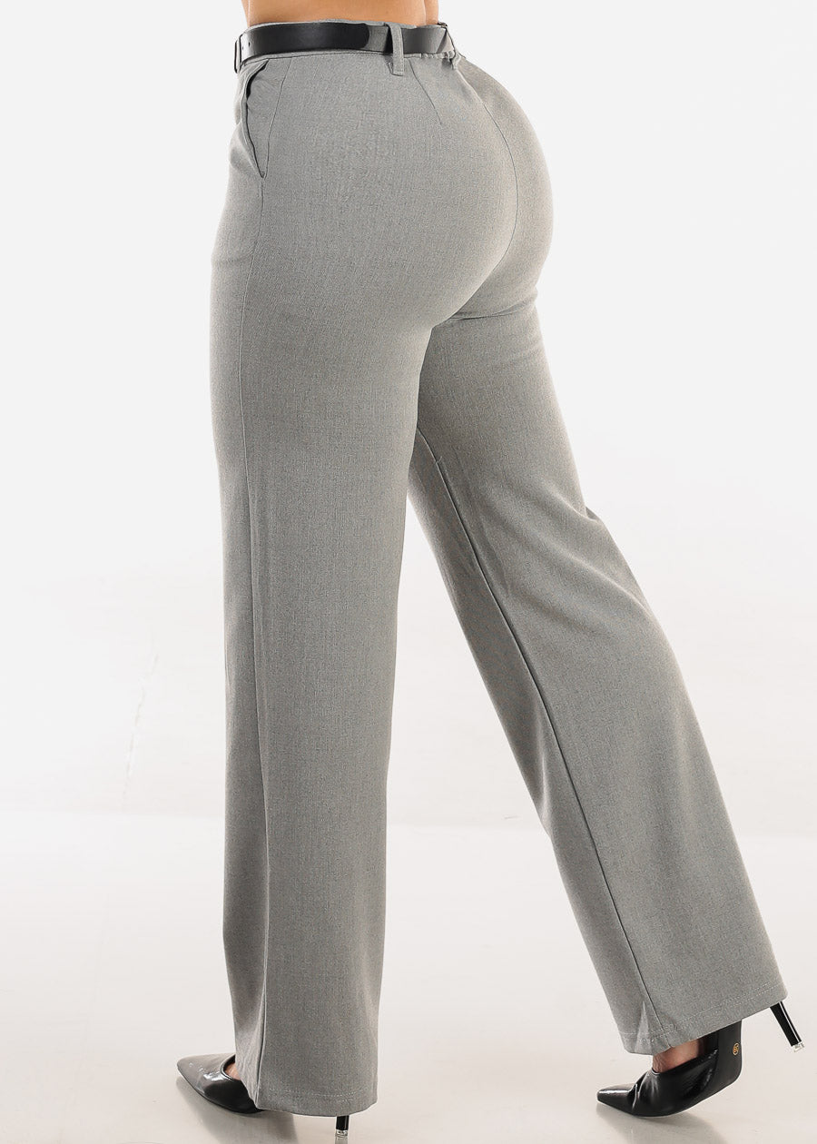 Butt Lift Super High Waist Stretch Bootcut Dress Pants Grey