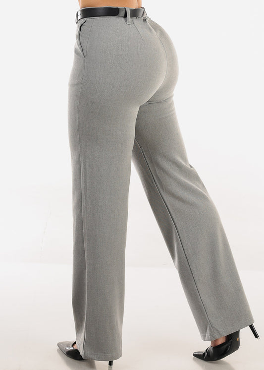 Butt Lift Super High Waist Stretch Bootcut Dress Pants Grey
