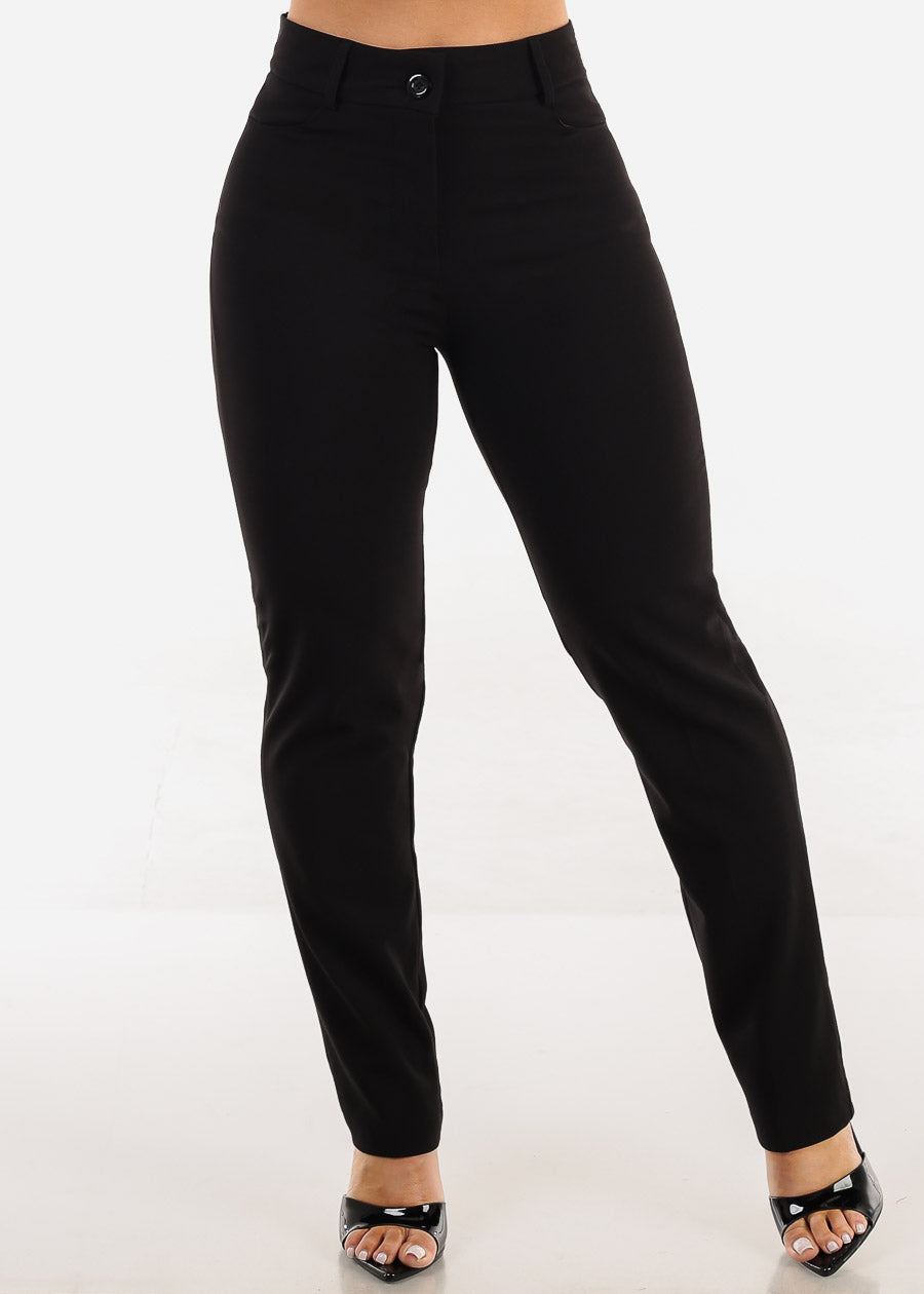 Butt lift Super High Waist Straight Leg Black Dressy Pants Butt lift Super High Waist Straight Leg Black Dressy Pants