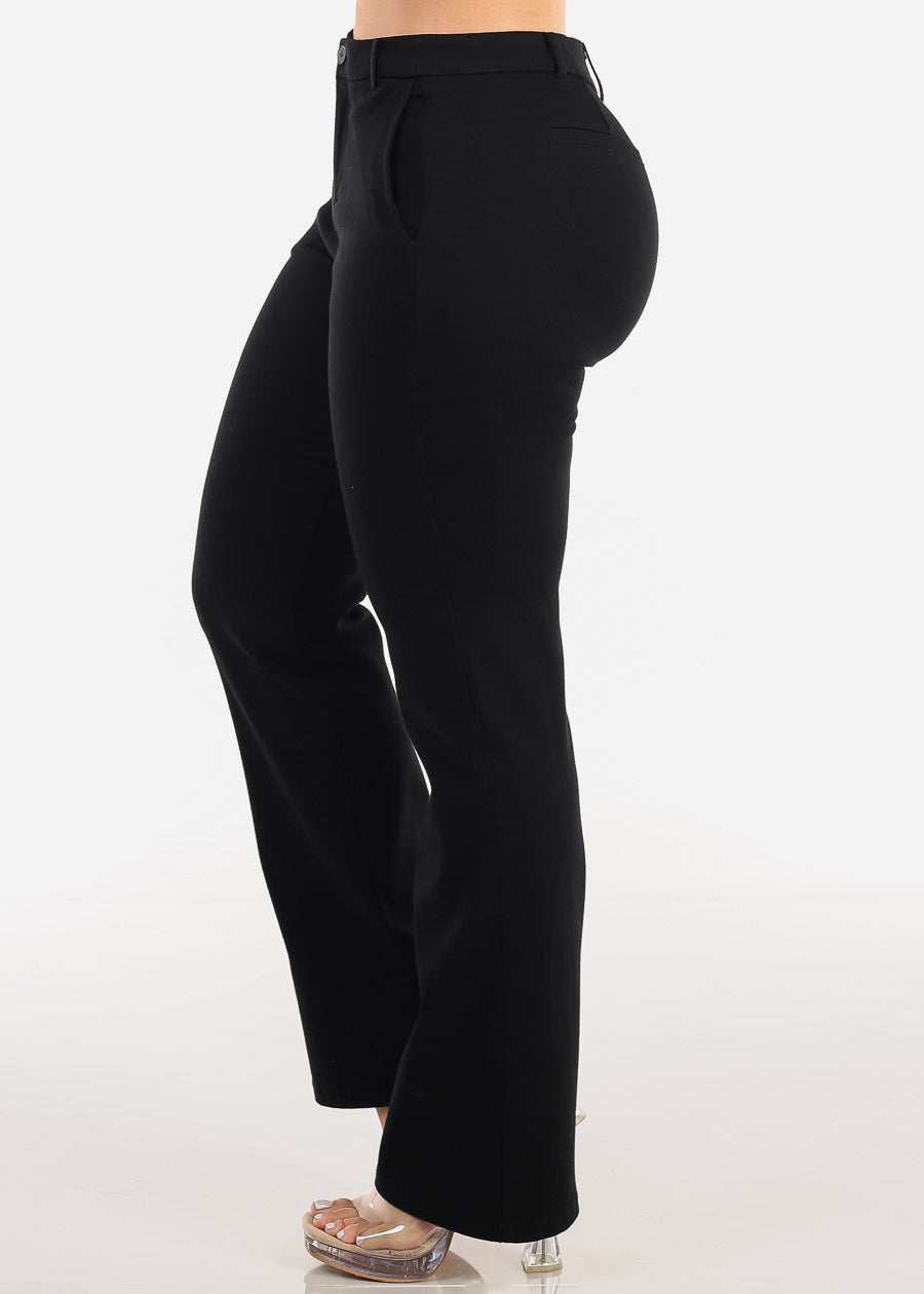 Butt Lift High Waist Stretch Bootcut Dress Pants Black