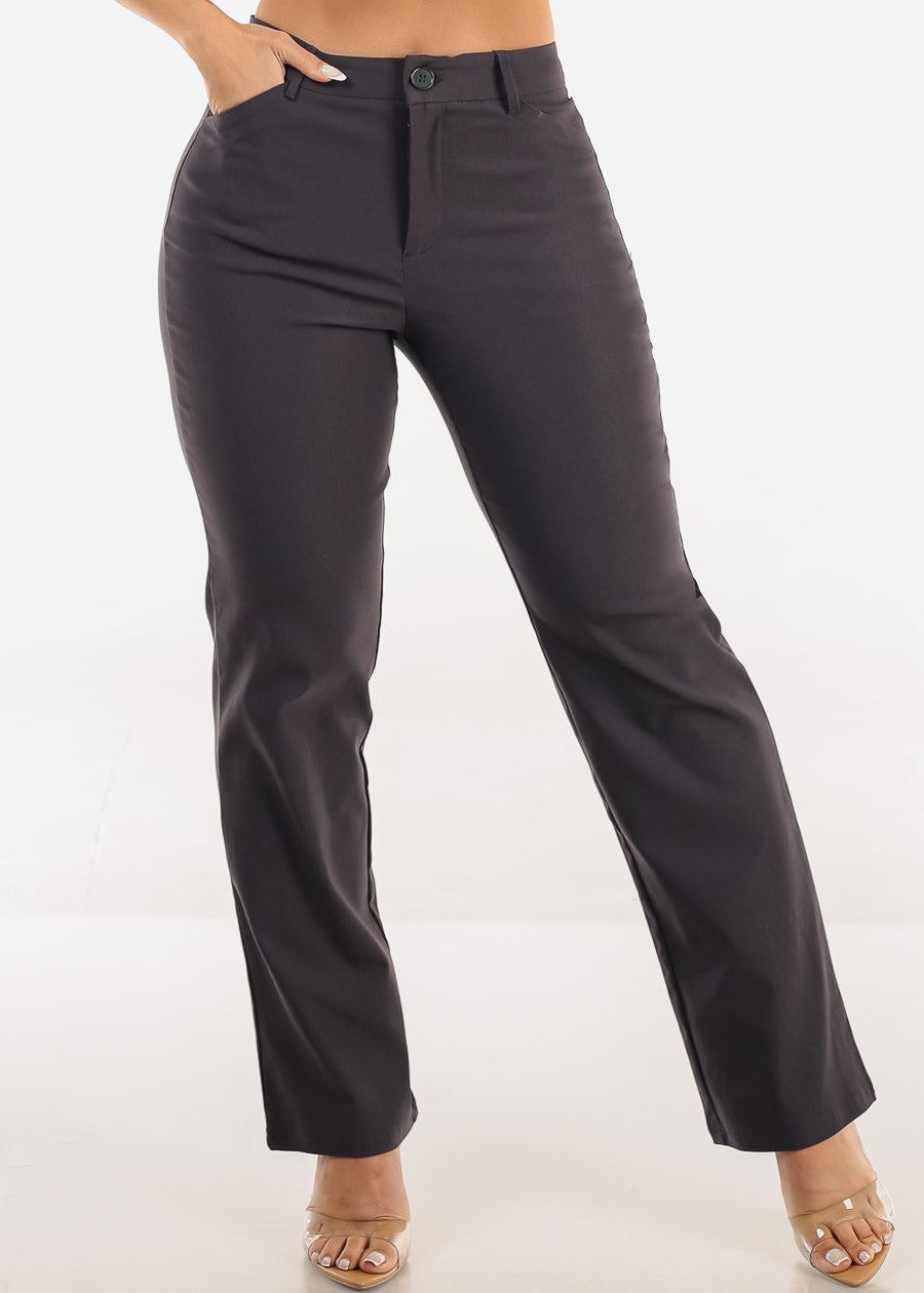 Butt lift Super High Waist Stretch Bootcut Dress Pants Charcoal