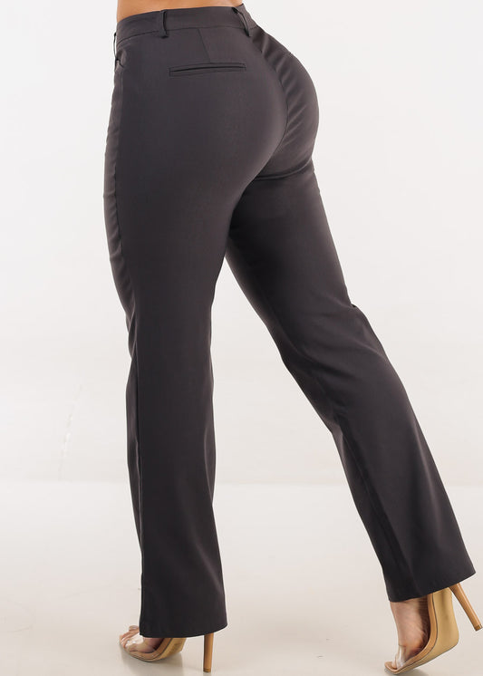Butt lift Super High Waist Stretch Bootcut Dress Pants Charcoal