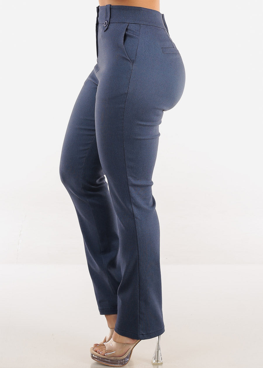 Butt lift Super High Waist Stretch Bootcut Dress Pants Indigo