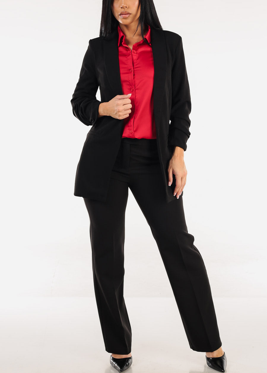 Butt Lift Black High Waisted Bootcut Dress Pants