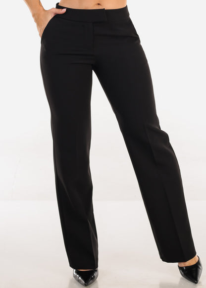 Butt Lift Black High Waisted Bootcut Dress Pants