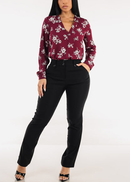 Butt lift Super High Waist Black Stretchy Bootcut Dress Pants