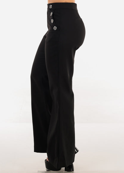 Butt Lift Super High Waist Black Wide Leg Dress Pants