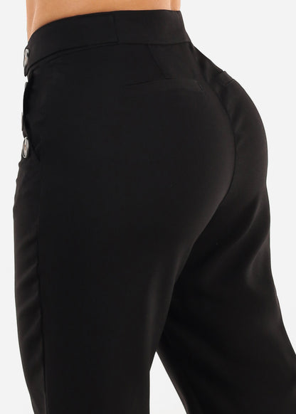 Butt Lift Super High Waist Black Wide Leg Dress Pants