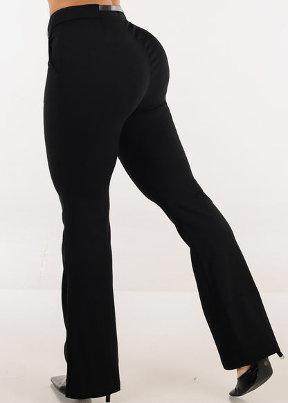 High Waisted Stretch Bootcut Dress Pants Black