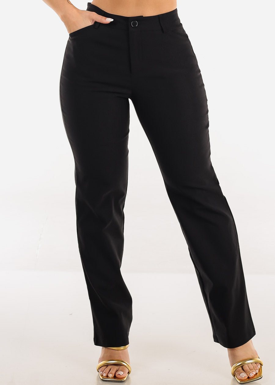 Butt lift Super High Waist Stretch Bootcut Dress Pants Black Butt lift Super High Waist Stretch Bootcut Dress Pants Black