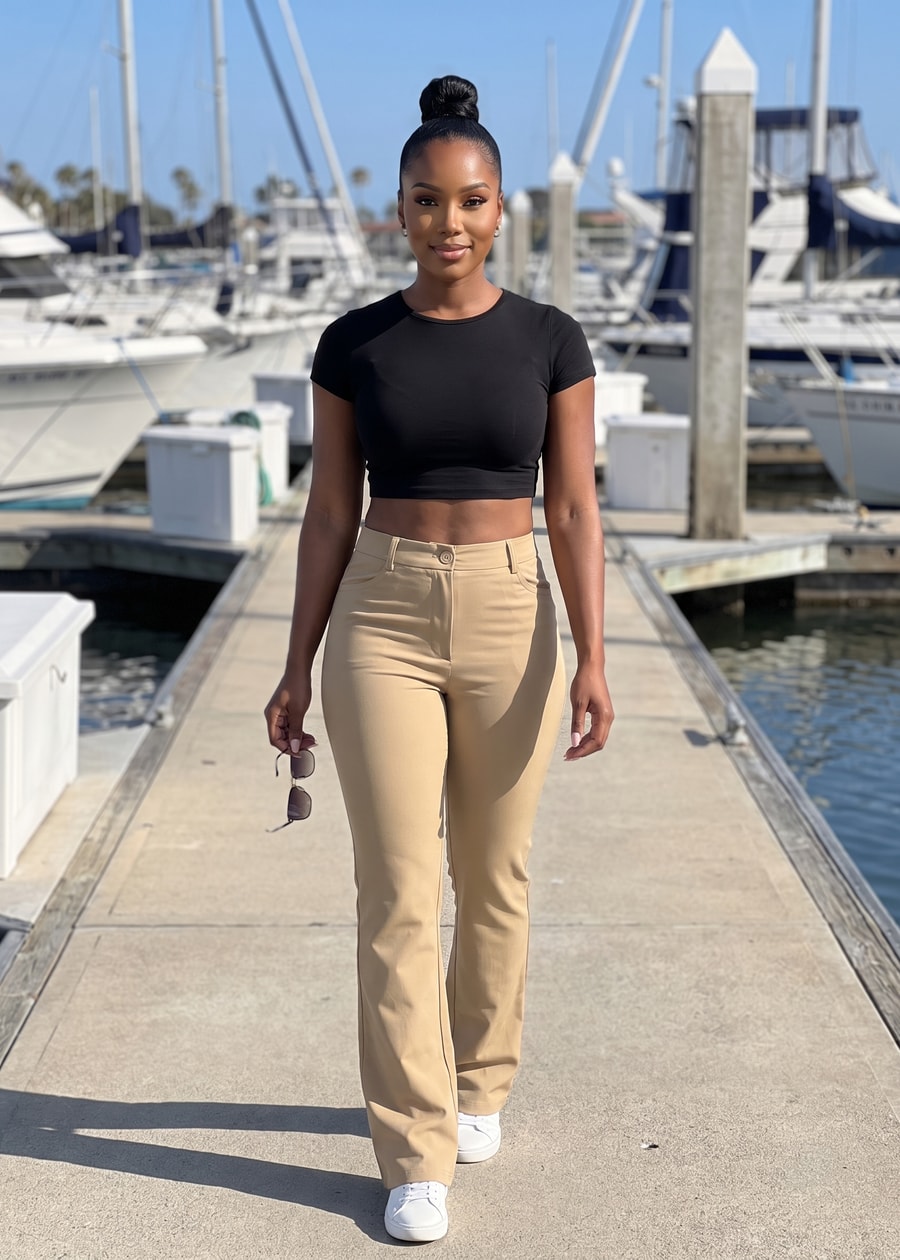 Butt lift Super High Waist Stretch Bootcut Dress Pants Khaki, view 11 of 13