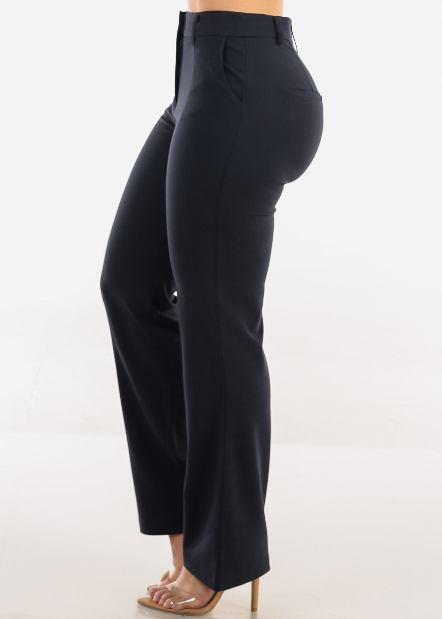 Butt Lift High Waist Bootcut Dress Pants Navy