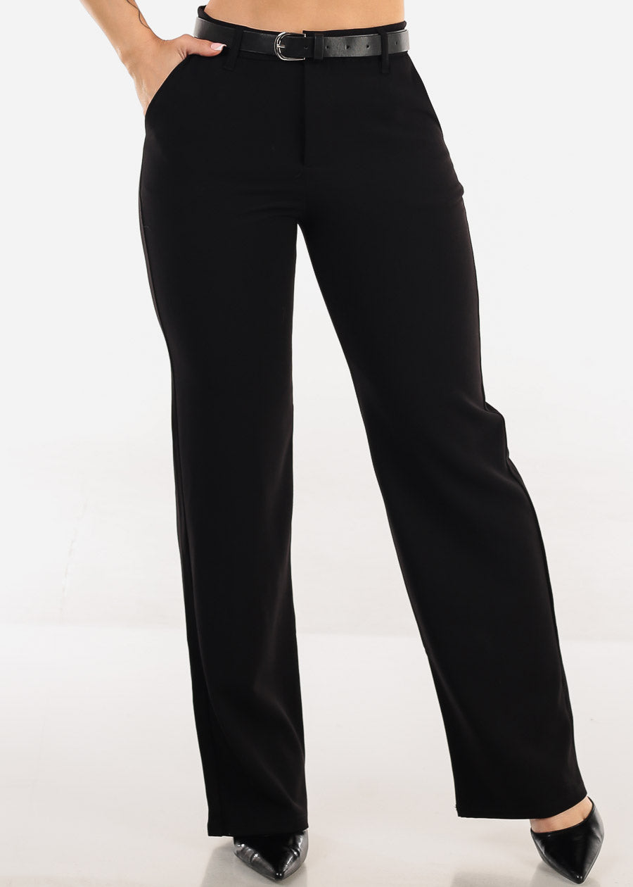 Butt Lift Super High Waist Stretch Bootcut Dress Pants Black