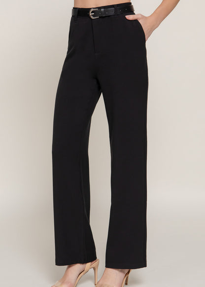 Butt Lift Super High Waist Stretch Bootcut Dress Pants Black