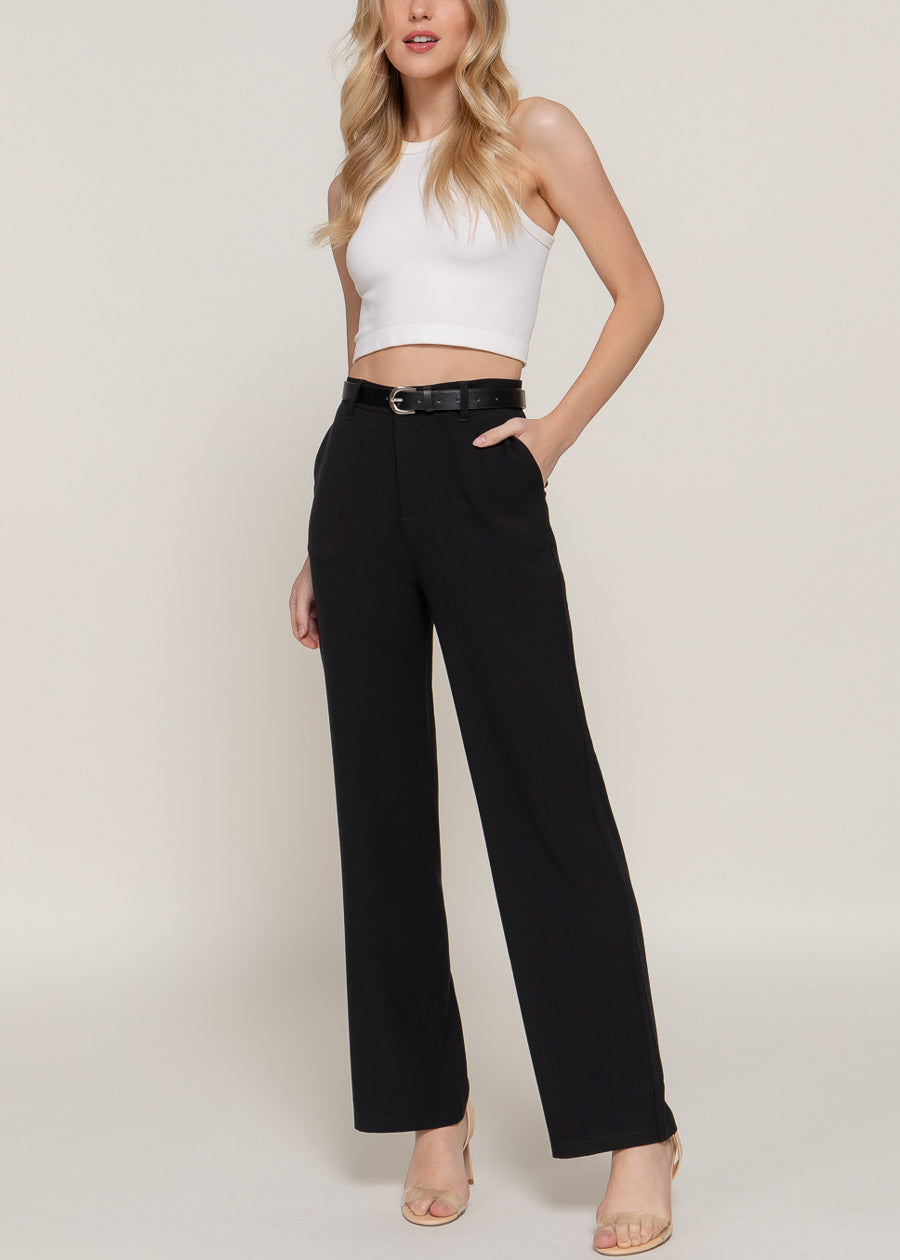 Butt Lift Super High Waist Stretch Bootcut Dress Pants Black