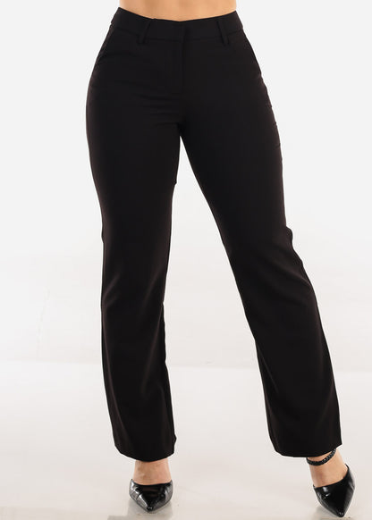 Butt Lift High Waist Bootcut Dress Pants Black