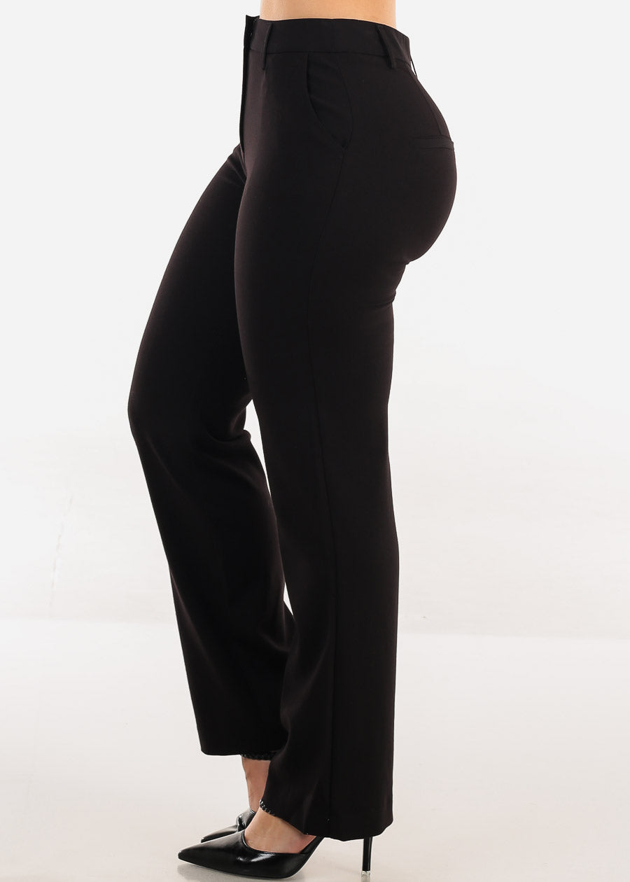 Butt Lift High Waist Bootcut Dress Pants Black