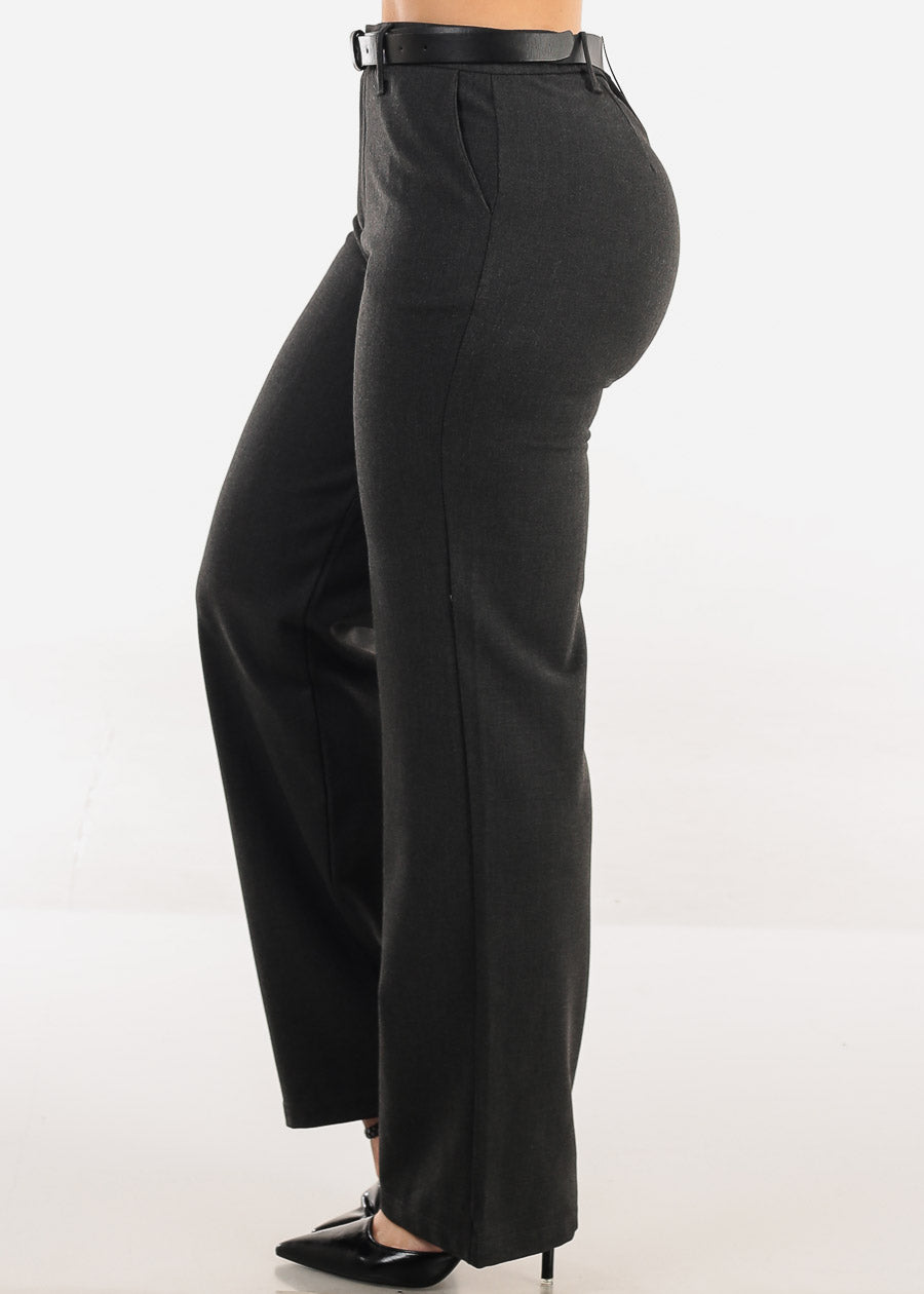 Butt Lift Super High Waist Stretch Bootcut Dress Pants Charcoal