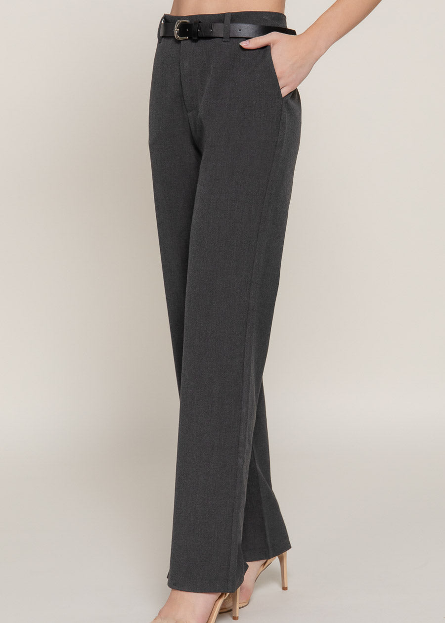 Butt Lift Super High Waist Stretch Bootcut Dress Pants Charcoal