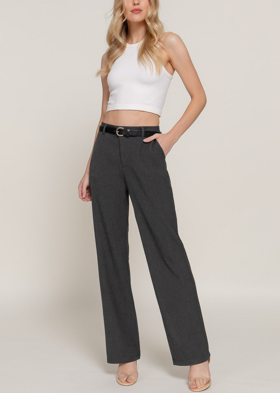 Butt Lift Super High Waist Stretch Bootcut Dress Pants Charcoal