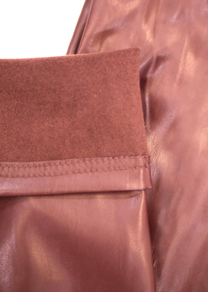 Butt Lifting High Waist Vegan Leather Skinny Pants Burgundy