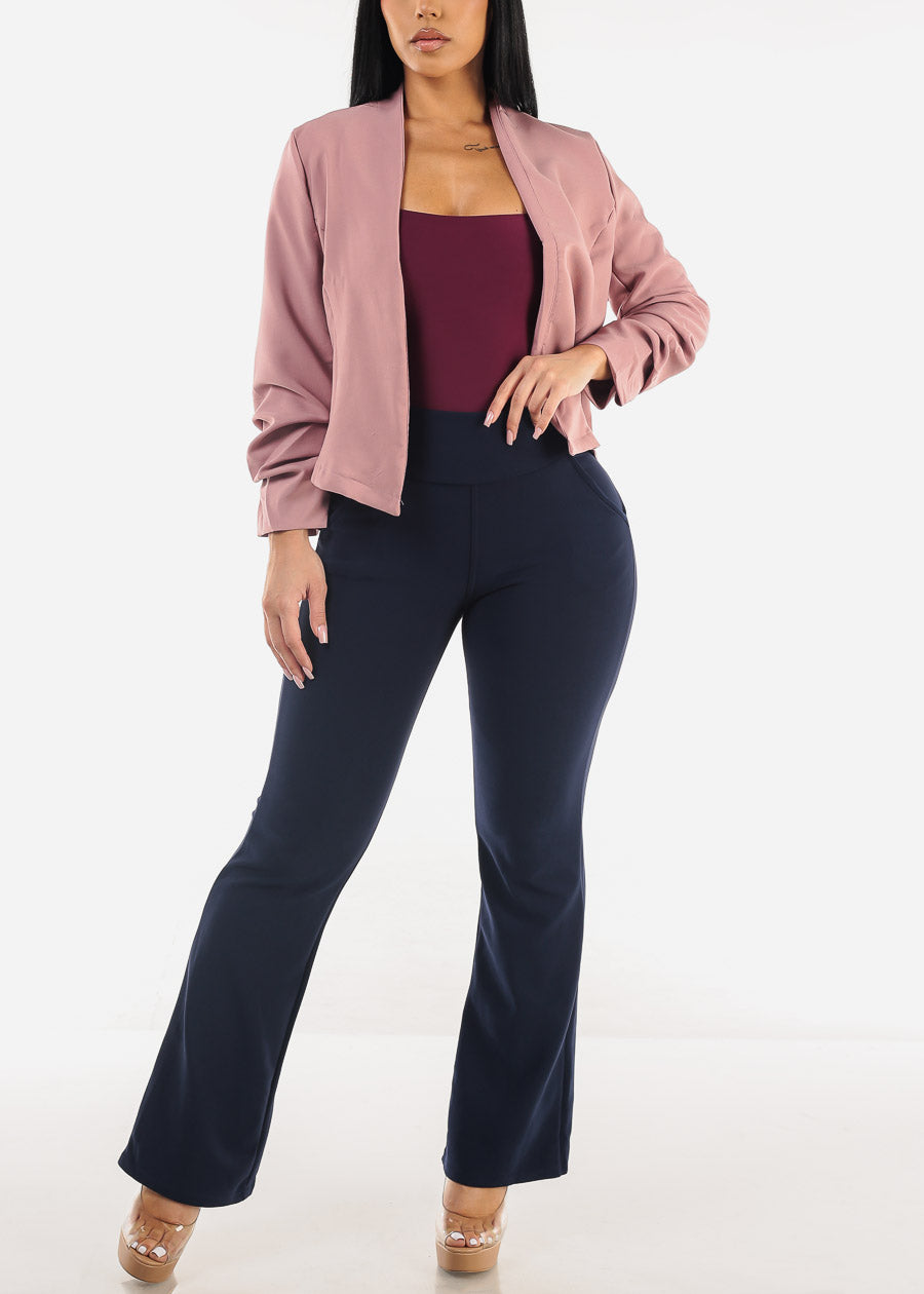 Butt Lift Super High Waist Dressy Bootcut Pants Navy