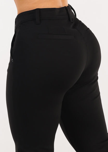 Butt Lifting High Waist Bootcut Dress Pants Black